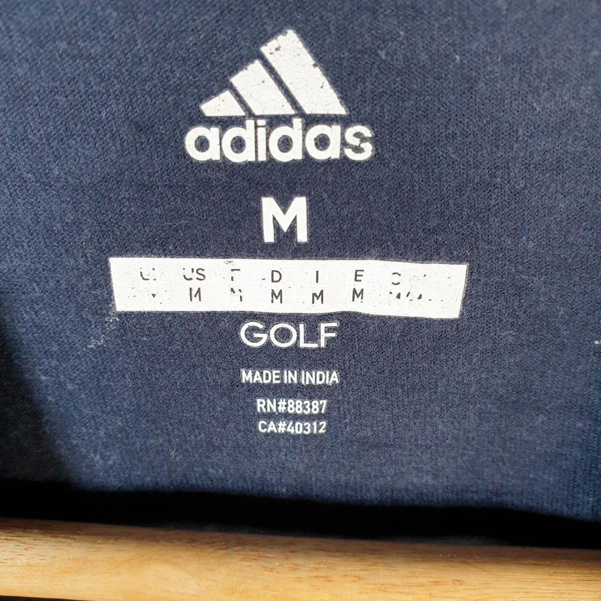 Vintage Adidas Golf T Shirt Men’s Medium Navy Blue Three Stripes Logo Athletic