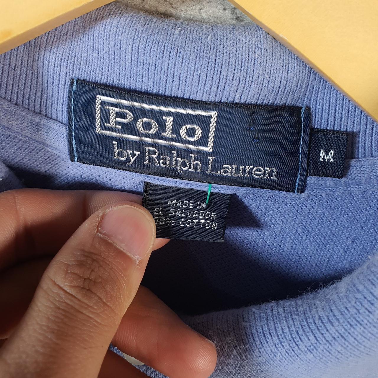 Vintage Ralph Lauren Polo Shirt Men’s Medium Blue Custom Fit Cotton Embroidered Pony