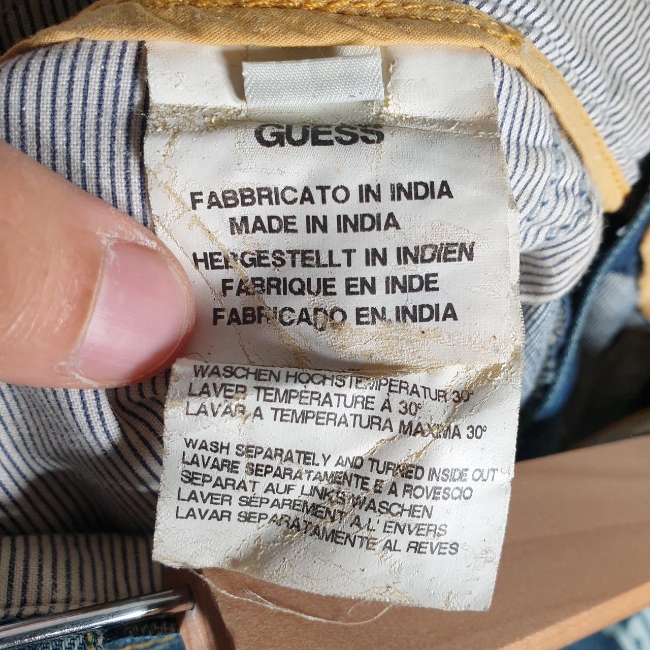 Vintage Guess Denim Shorts Jorts Cargo Men’s W32 Blue Embroidered Baggy Cotton A5260