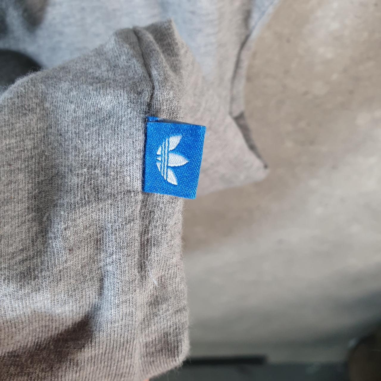 Vintage Adidas Embroidered Trefoil Retro T Shirt Womens UK18 Grey Logo Athletic