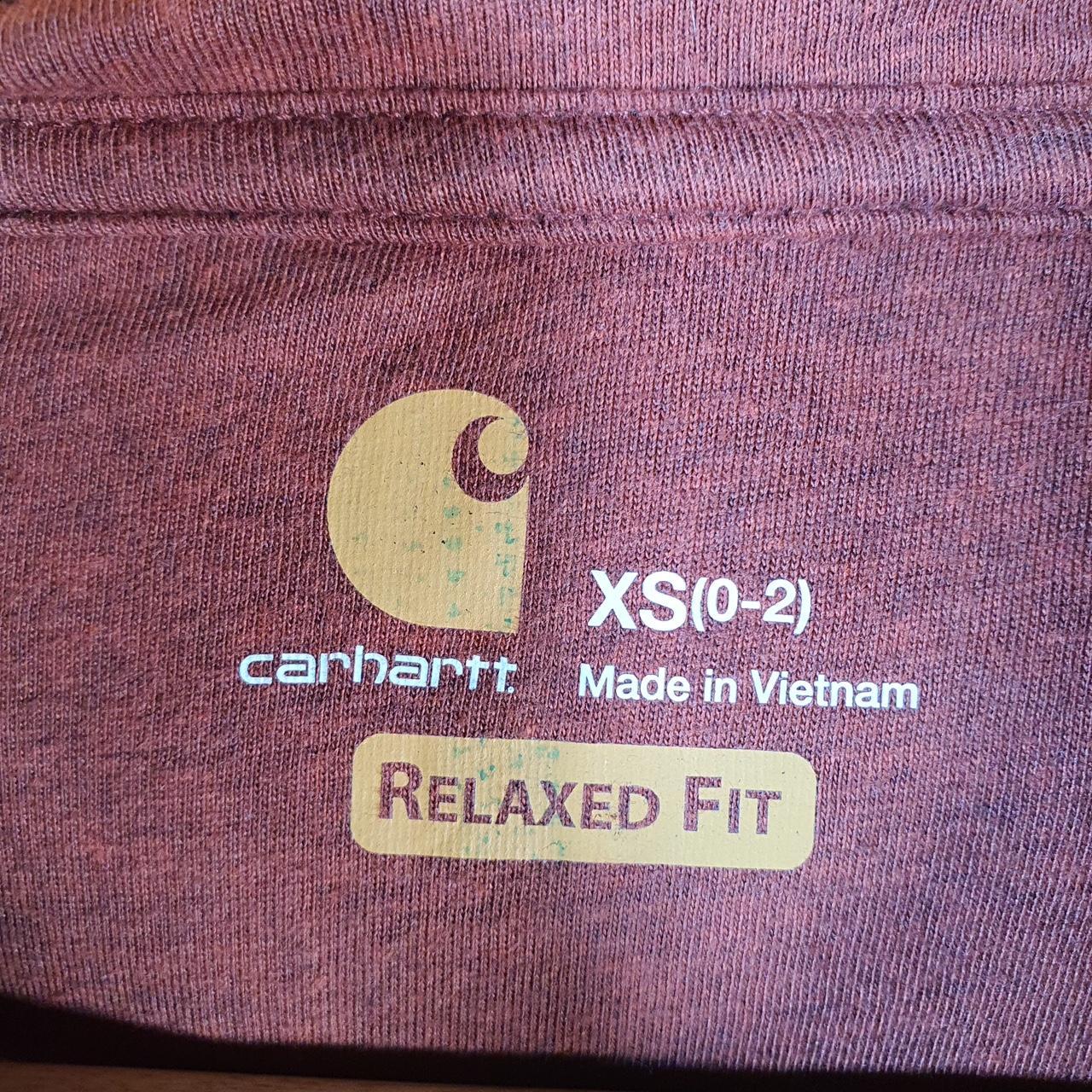 Vintage Carhartt Hoodie Womens XS burgundy Pullover Blank Sweatshirt USA Relaxed Fit