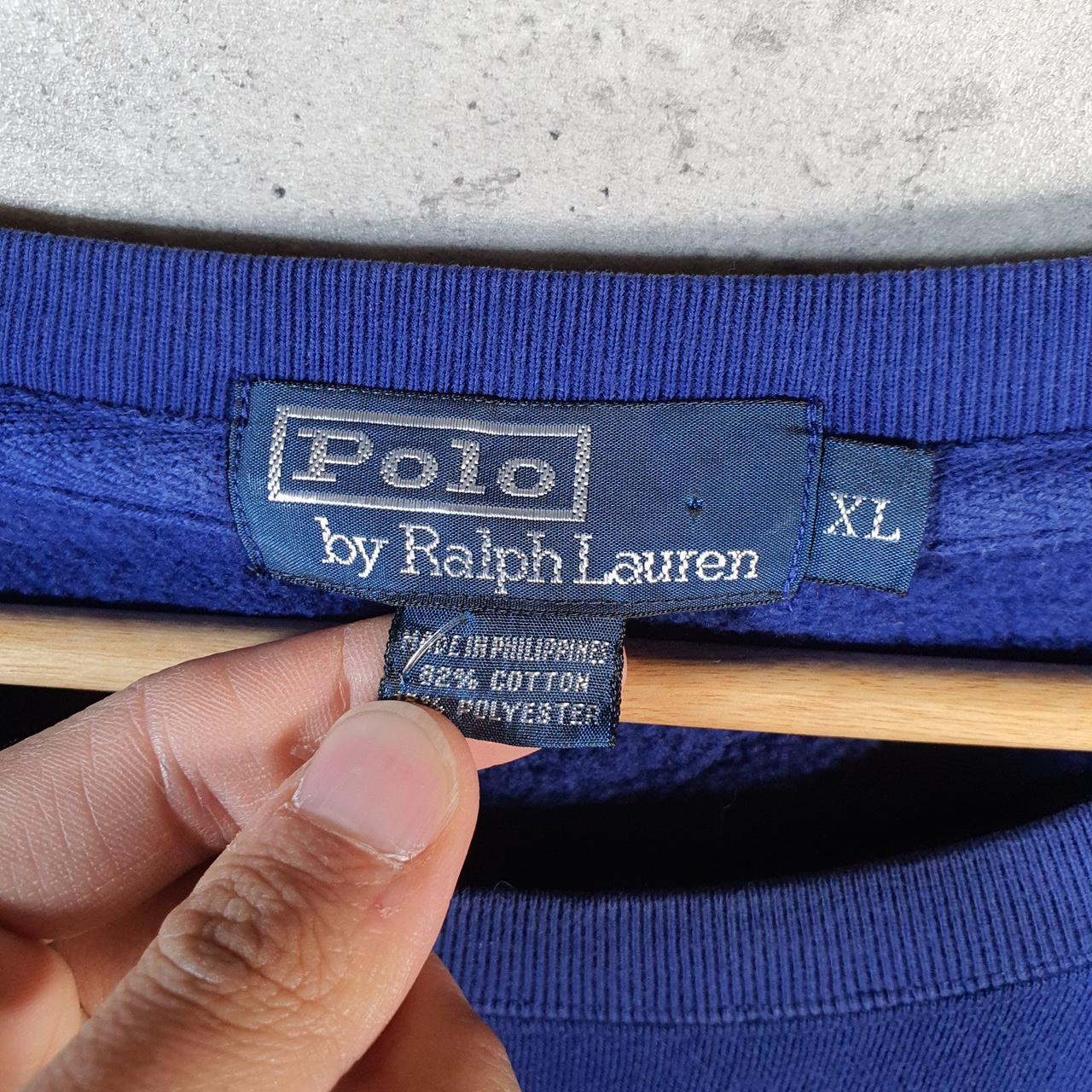 Vintage Ralph Lauren Polo Sweatshirt Men’s XL Blue Cotton Pullover Pony