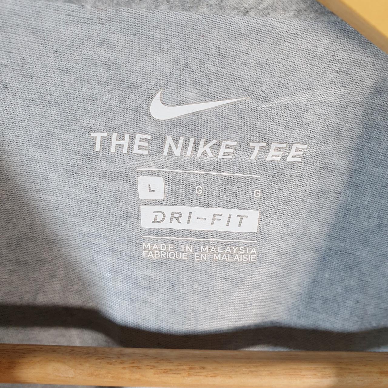 Vintage Nike Dri Fit Club T Shirt Men’s Large Grey Logo Swoosh Athletic