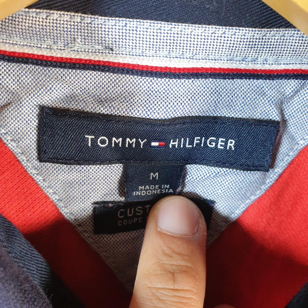 Vintage Tommy Hilfiger Polo Shirt Men’s Medium Red Custom Fit Embroidered Logo