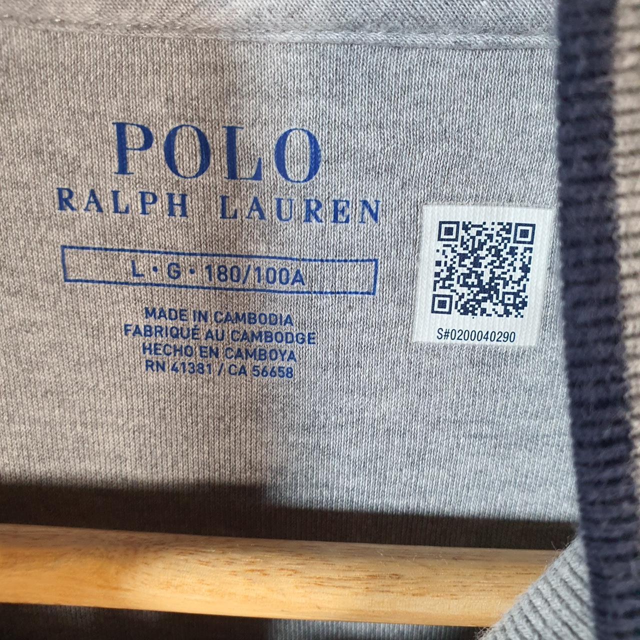 Vintage Ralph Lauren Polo Sweatshirt Men’s Large Grey Cotton Full Zip Pony