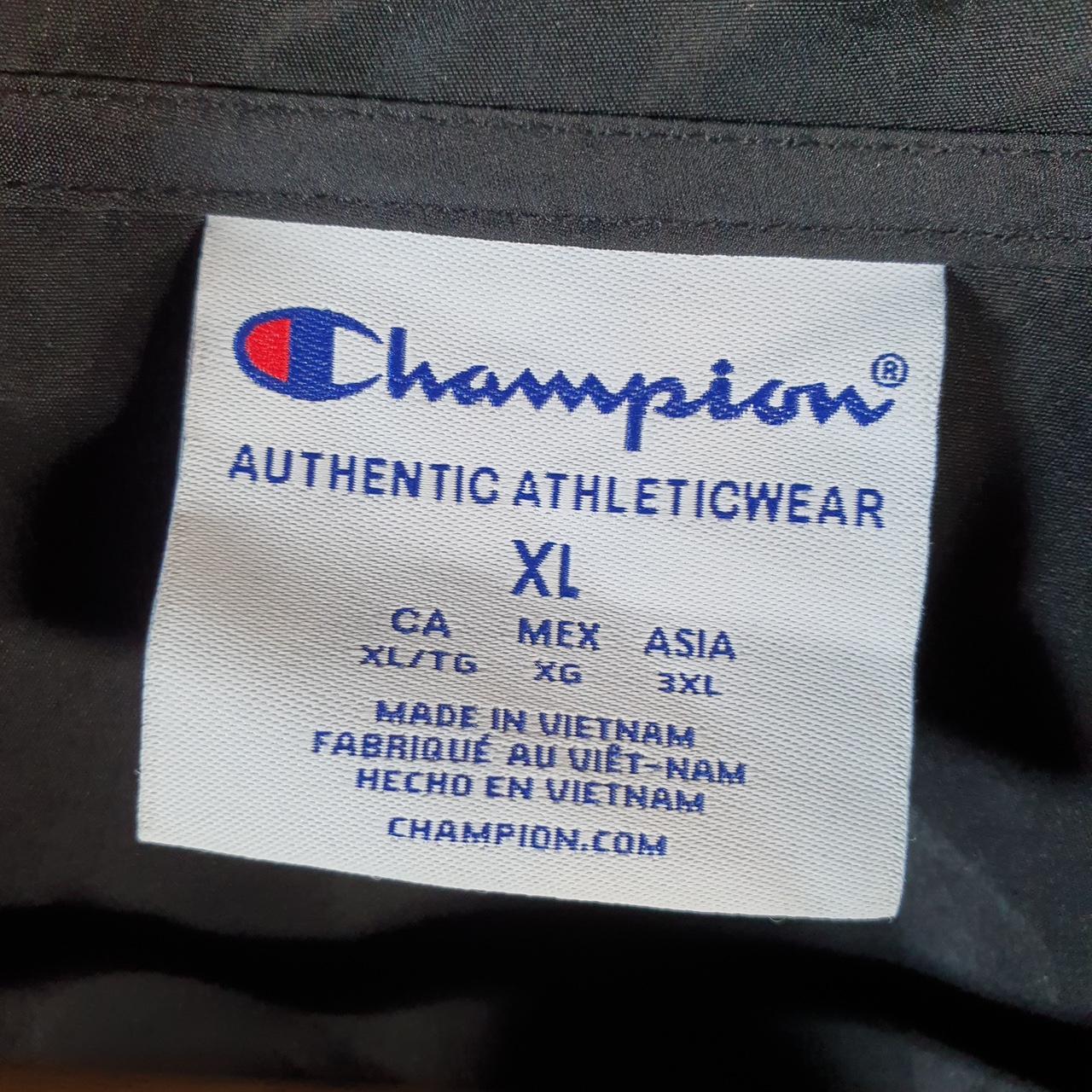 Vintage Champion Windbreaker Track Jacket Mens XL Black Fairleigh Dickinson Univeristy