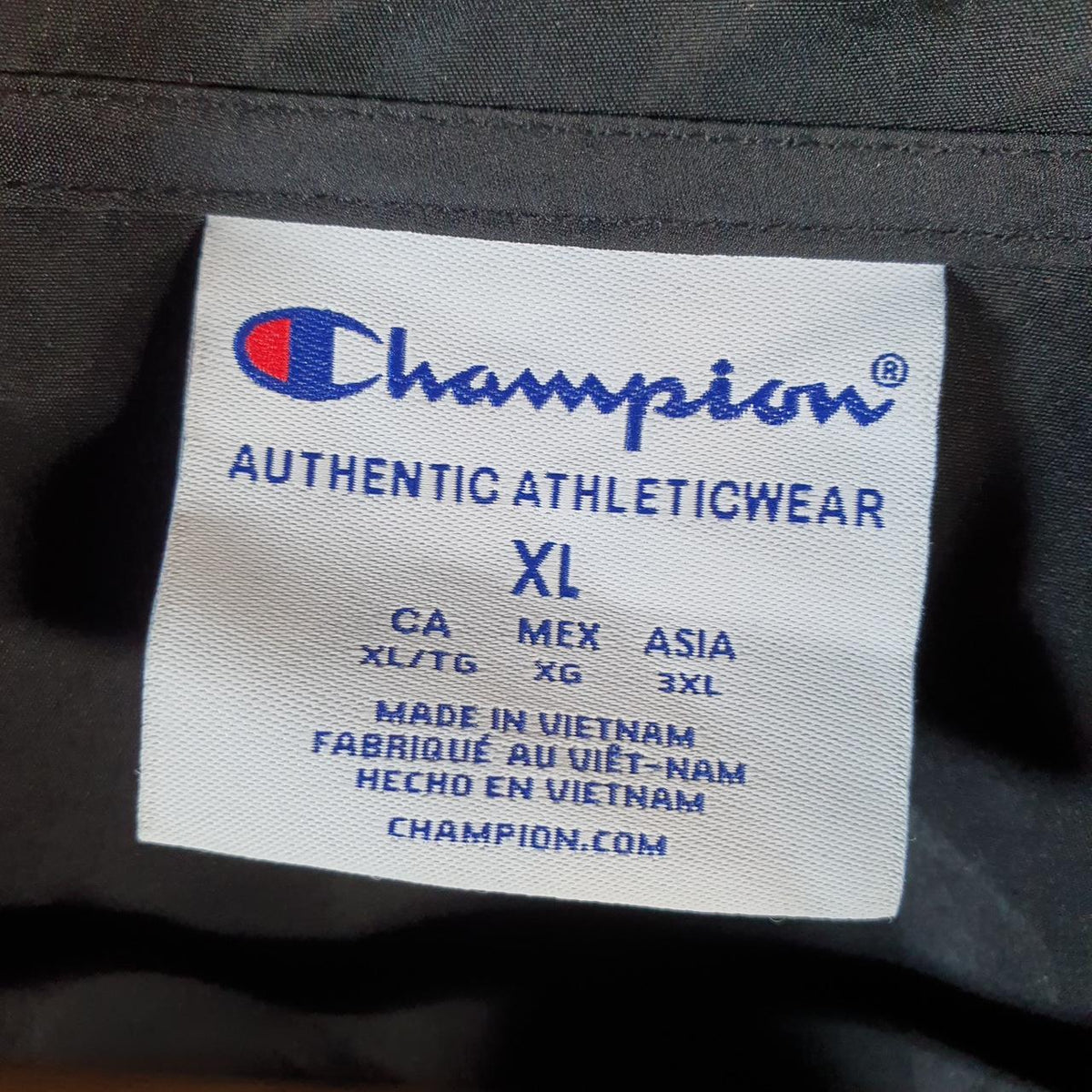 Vintage Champion Windbreaker Track Jacket Mens XL Black Fairleigh Dickinson Univeristy