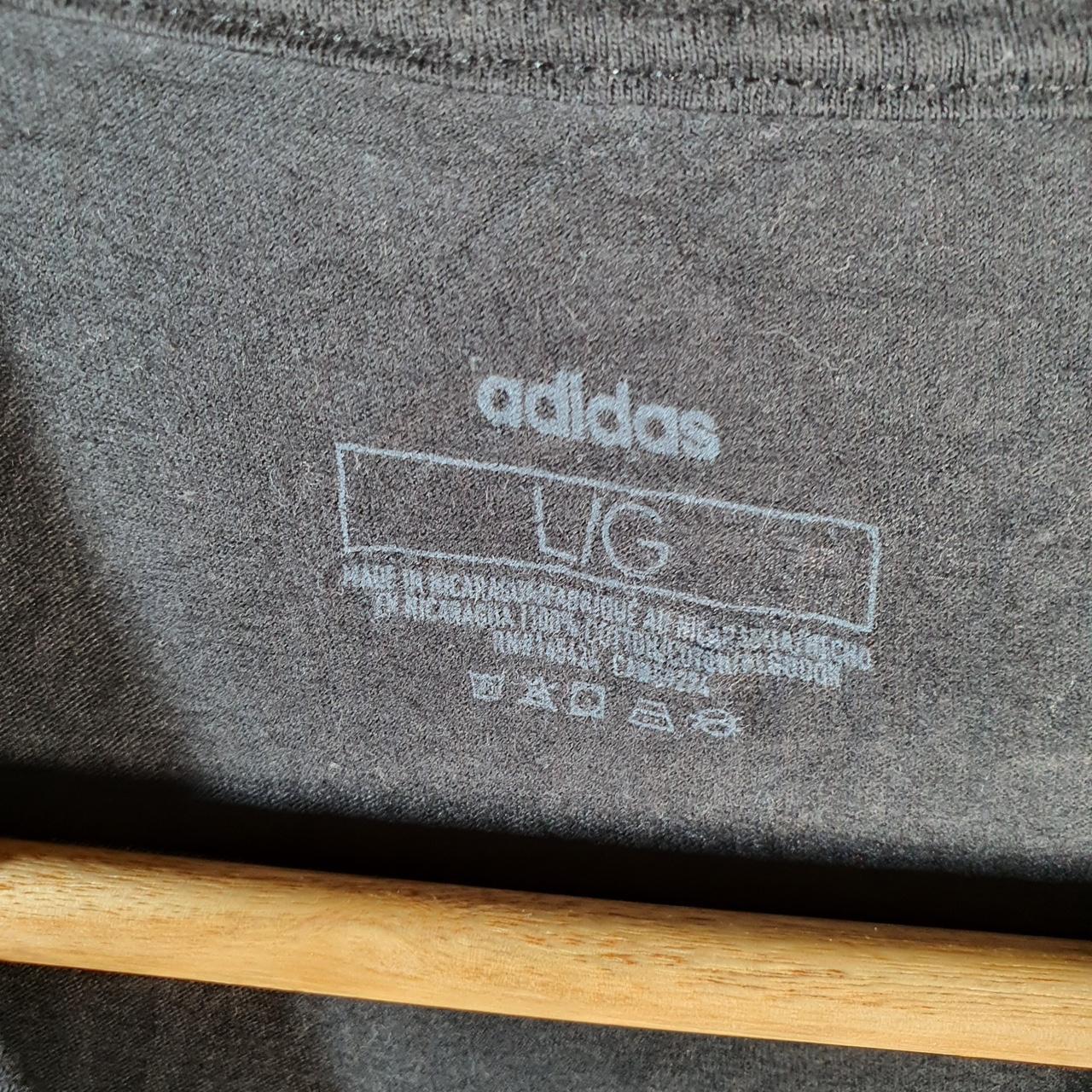 Vintage Adidas Spellout T Shirt Men’s Large Black Three Stripes Logo Athletic