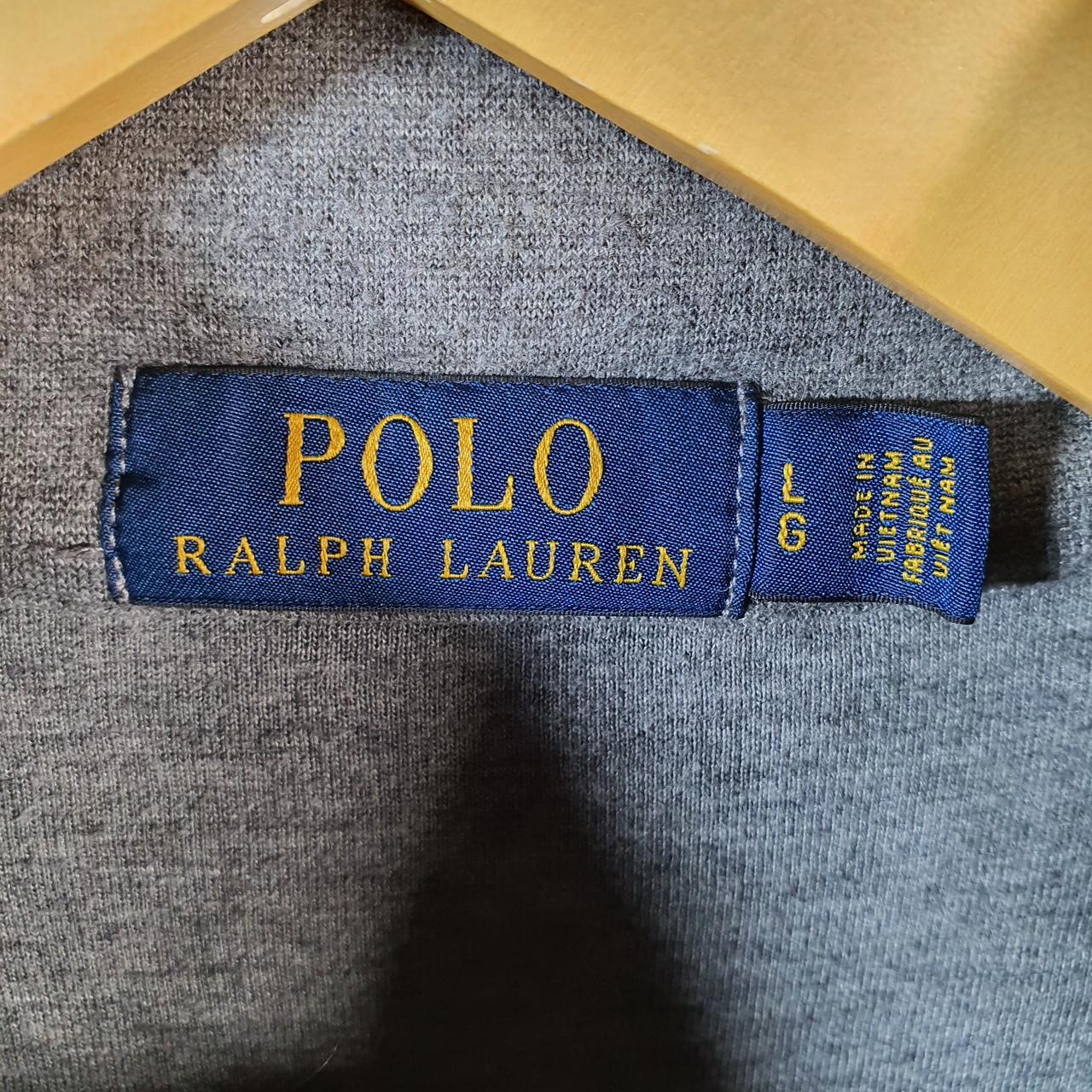 Vintage Ralph Lauren Polo Sweatshirt Men’s Large Grey Cotton 1/4 Zip Pony