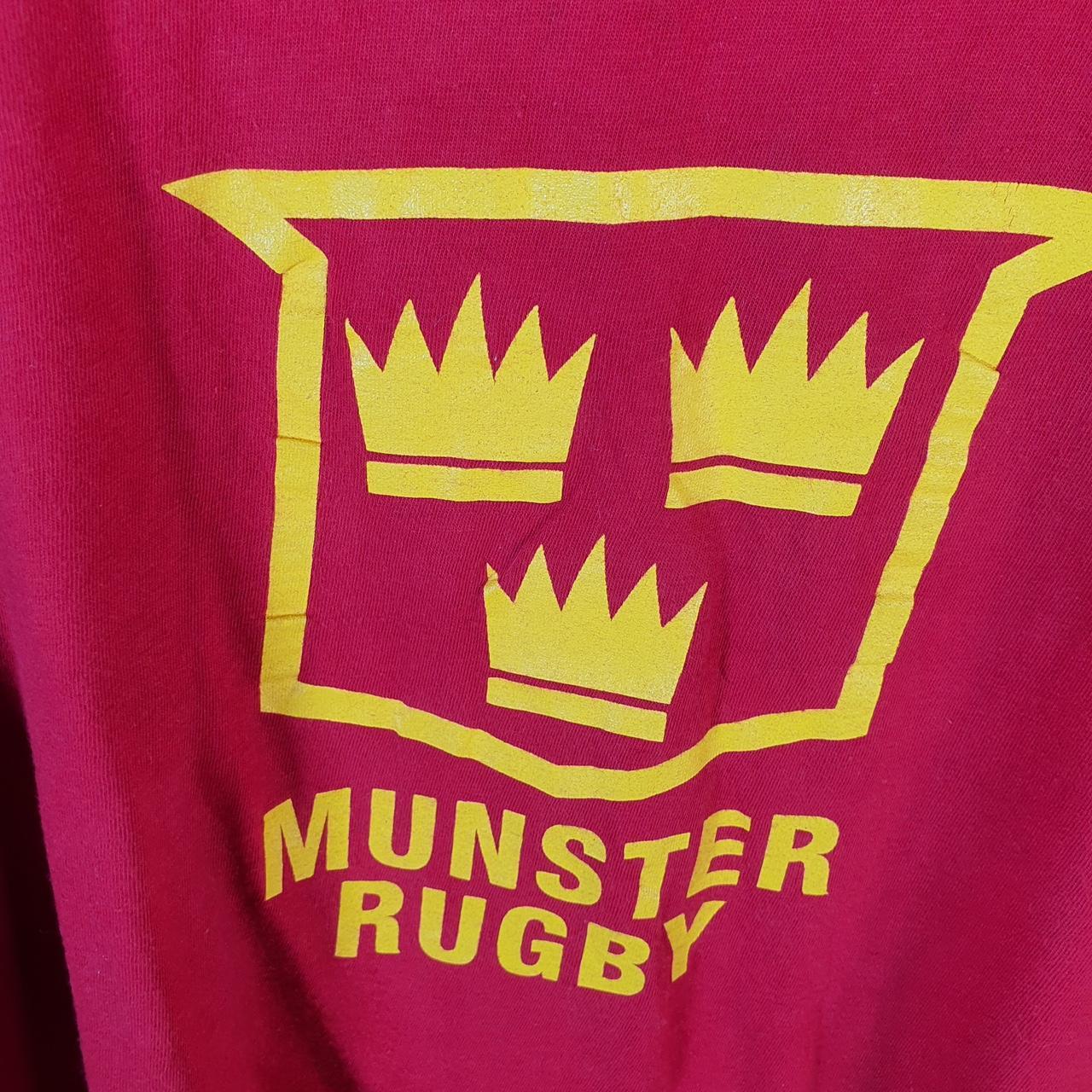 Vintage Munster Rugby Superman Graphic 90s USA Single Stitch T Shirt Men’s XL Red