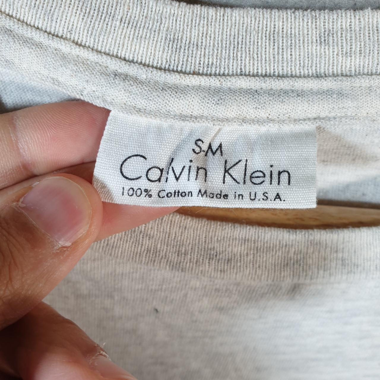 Vintage Calvin Klein Spellout T Shirt Men’s Small Grey Casual Sports
