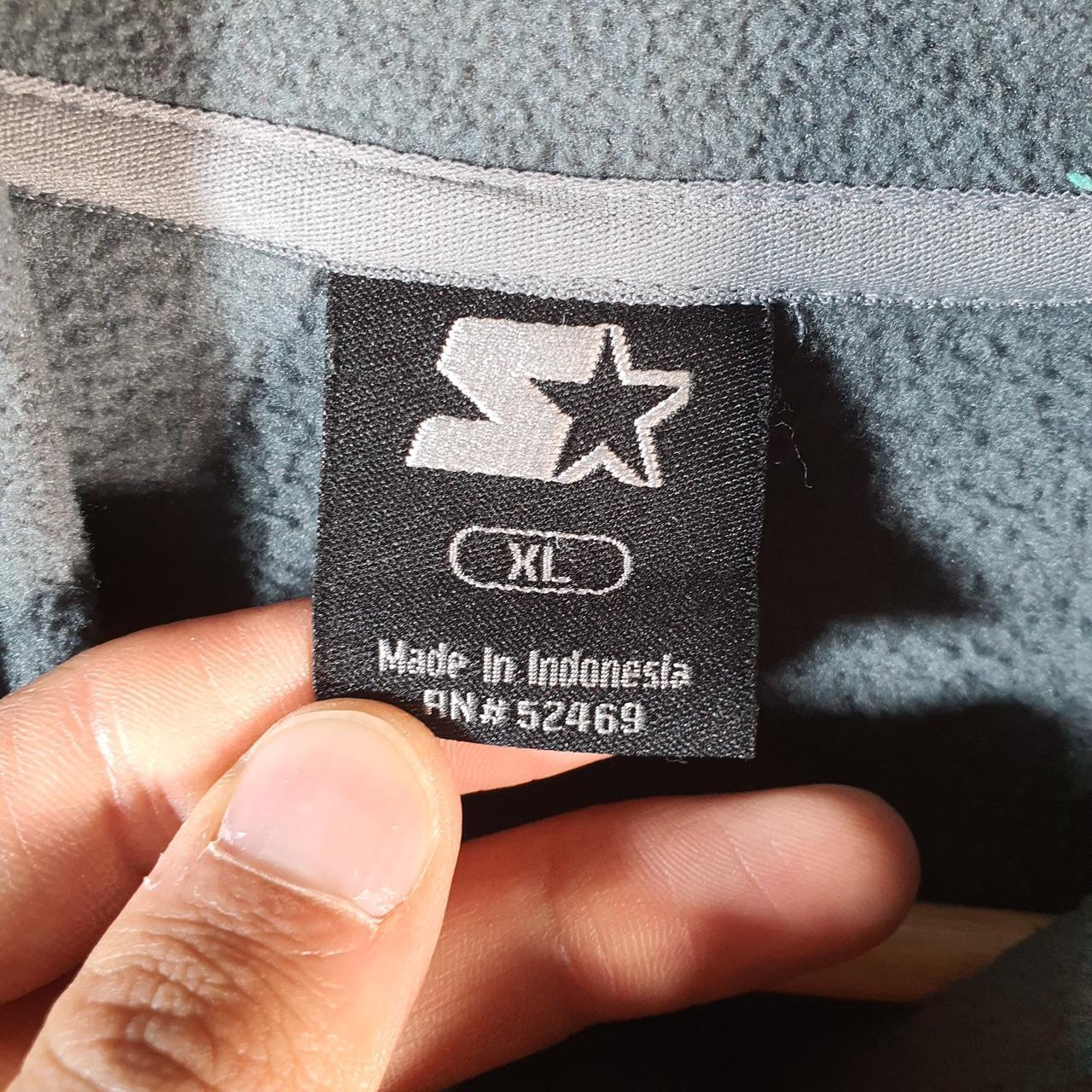 Vintage Starter Fleece Sweatshirt Jacket Mens XL Grey Full Zip Embroidered Logo