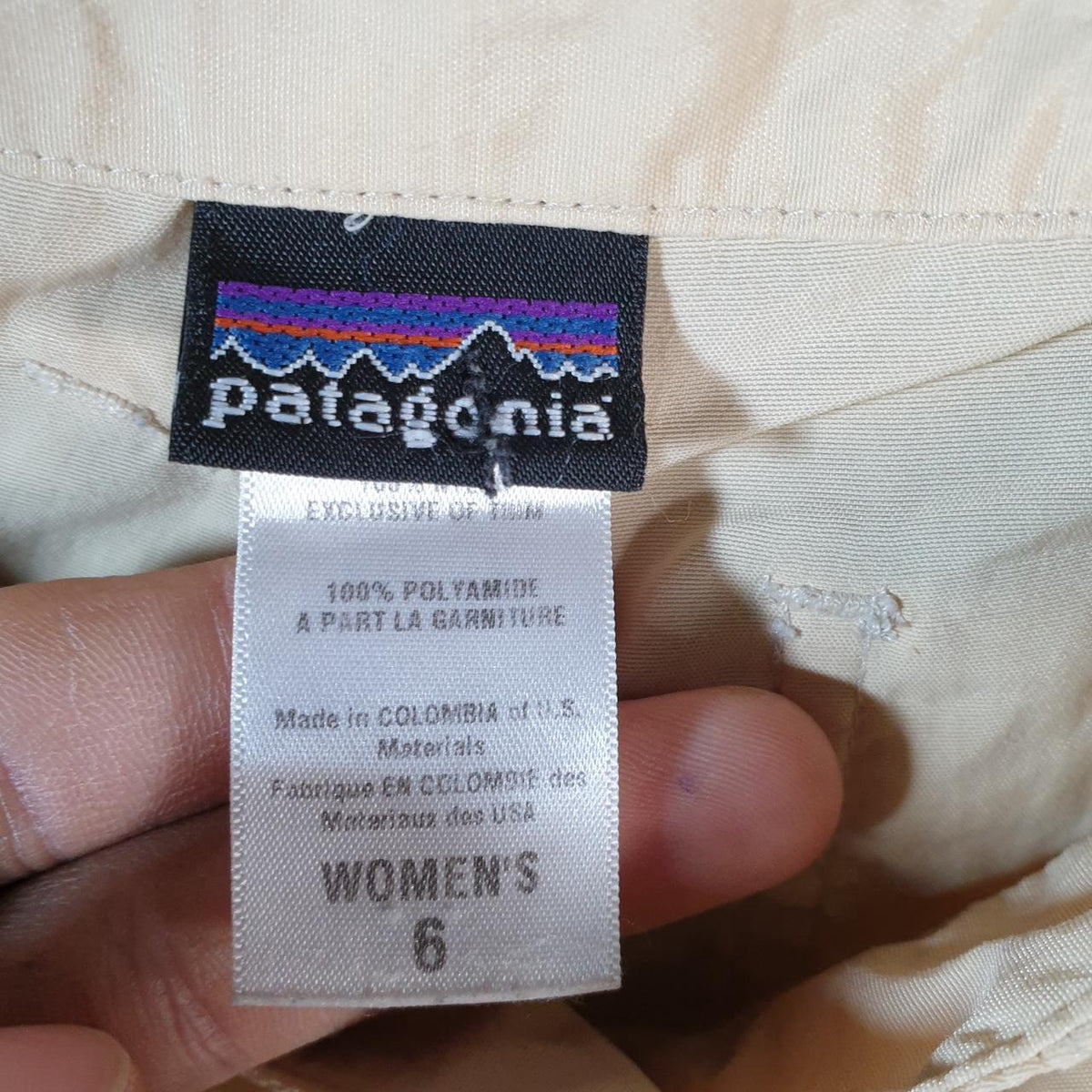 Vintage Patagonia Baggies Shorts Jorts Cargo Womens Medium Beige Baggy Cotton A4807