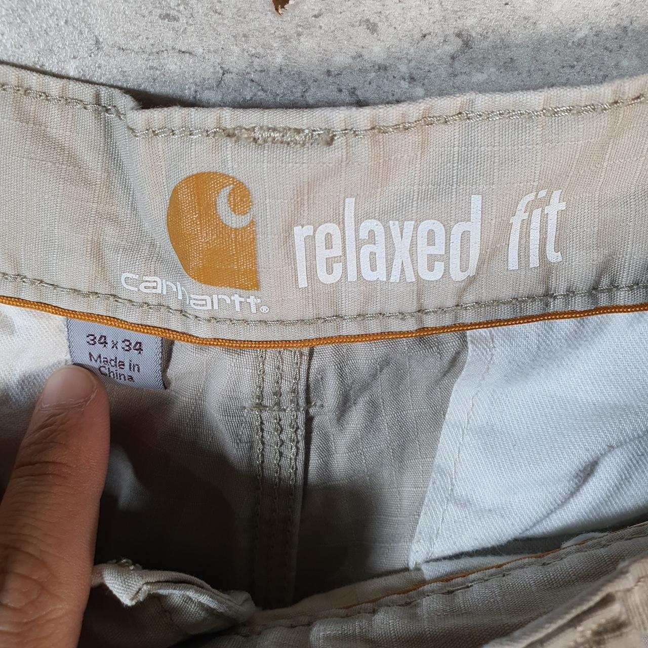Vintage Carhartt Carpenter Trousers Mens W34 L32 Brown Relaxed Fit Workwear