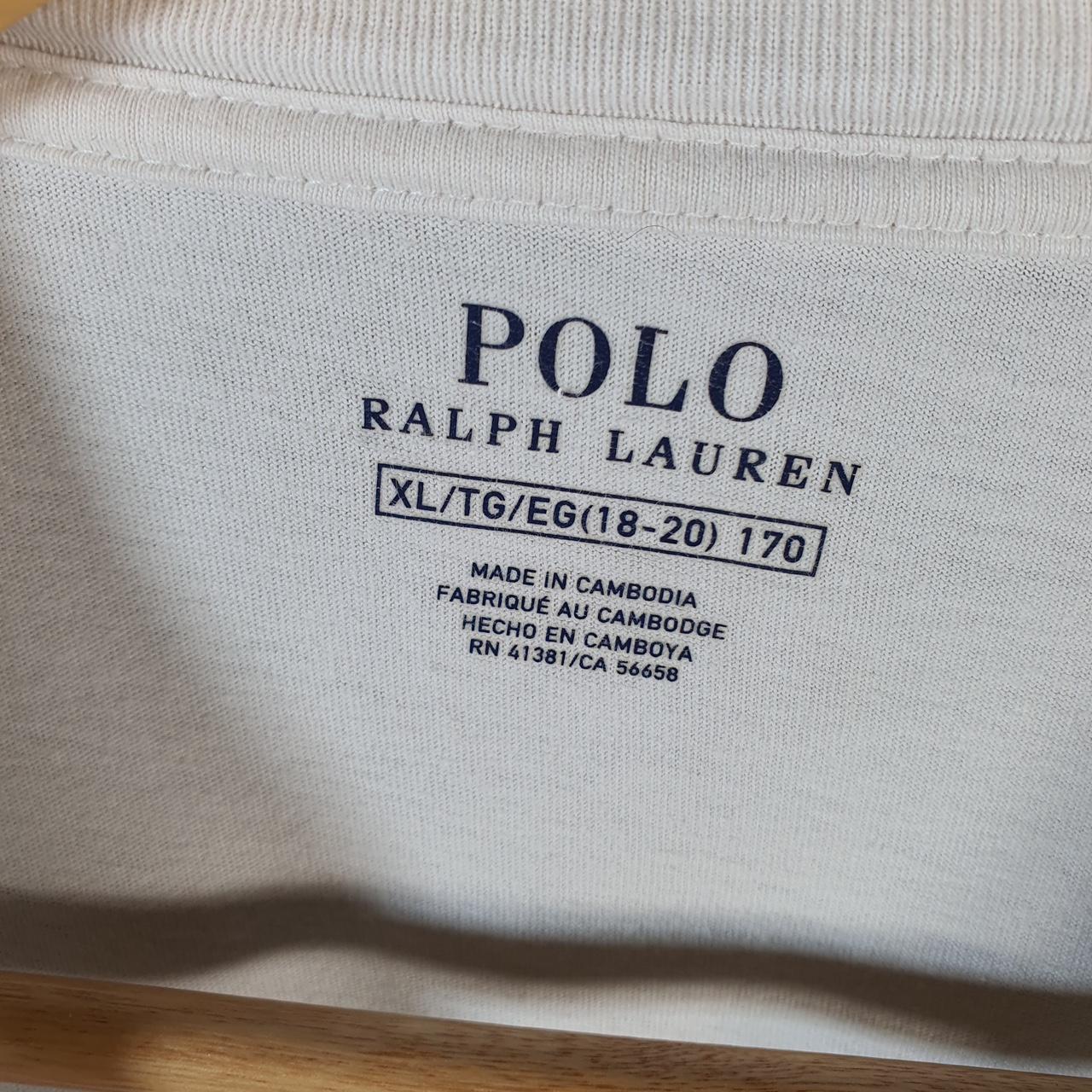 Vintage Ralph Lauren Polo Bear Spellout T Shirt Womens XL Grey Classic Fit Pony
