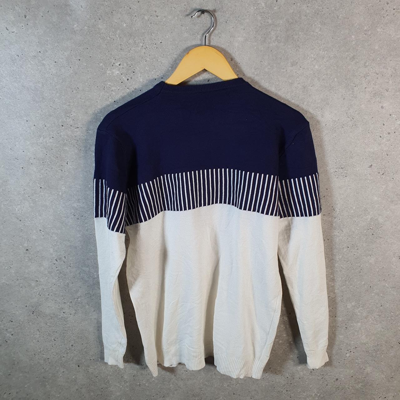Vintage Adidas Knit Sweater Men’s Small Blue Y2K Pullover Casual