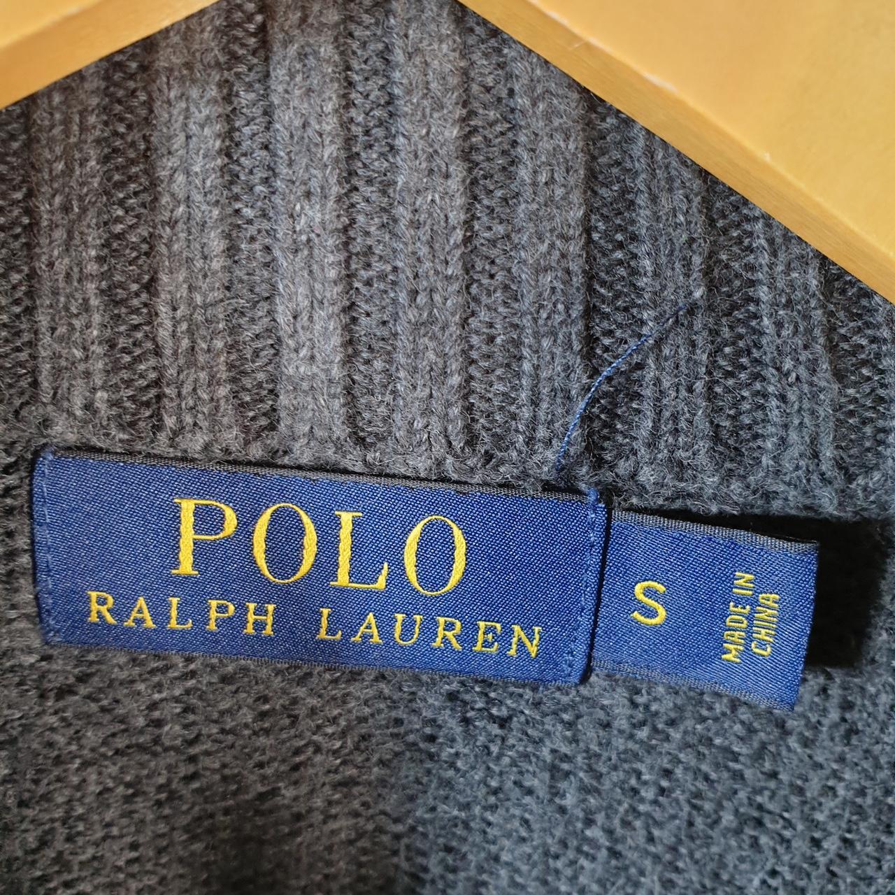 Vintage Ralph Lauren Polo 1/4 Button Sweatshirt Men’s Small Grey Cotton Pullover Pony