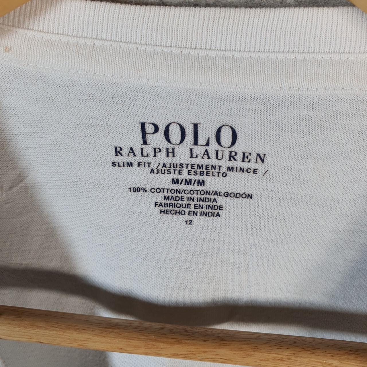 Vintage Ralph Lauren Polo T Shirt Men’s Medium White Slim Fit Embroidered Pony