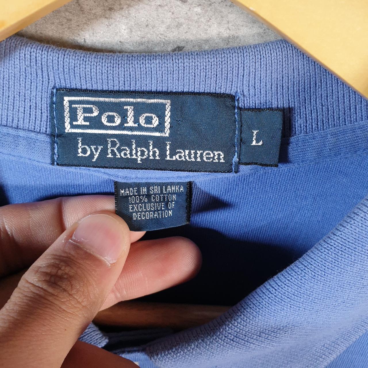 Vintage Ralph Lauren Polo Shirt Men’s Large Blue Custom Fit Embroidered Pony