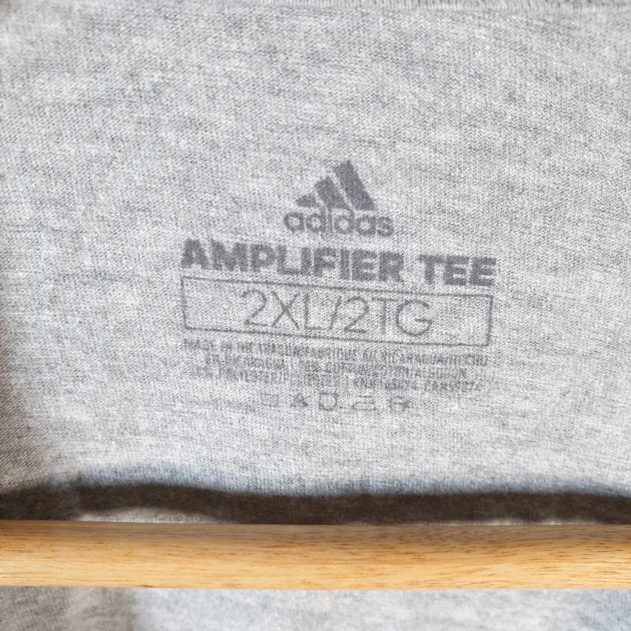 Vintage Adidas Amplifier T Shirt Men’s 2XL Grey Three Stripes Logo Athletic