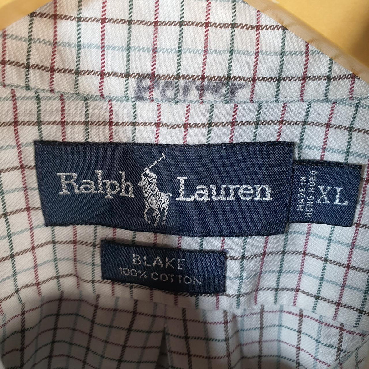 Vintage Ralph Lauren Button Down Shirt Men’s XL Checkered Blake Cotton Pony