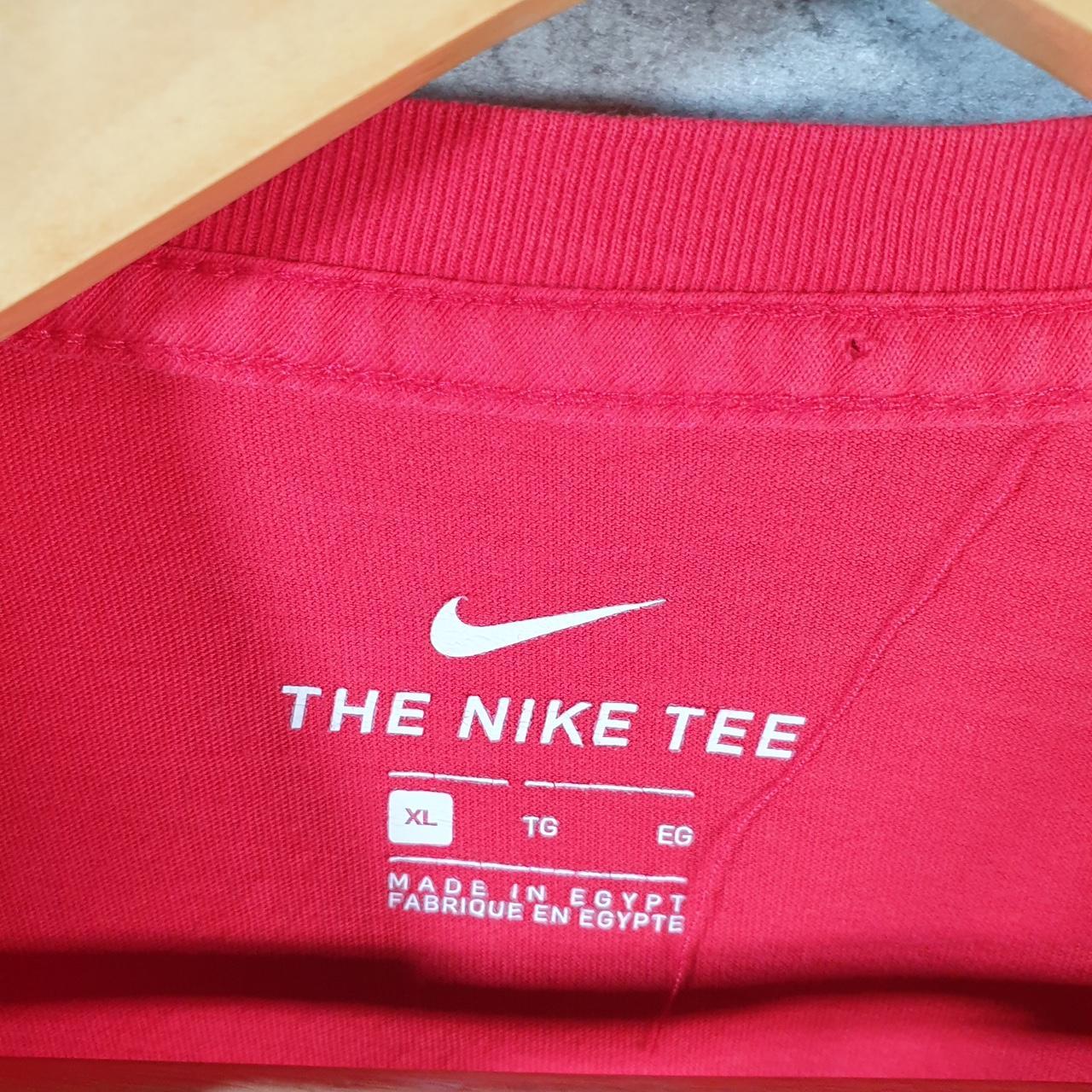 Vintage Nike T Shirt Men’s XL Red Printed Single Swoosh Logo Athletic C8289