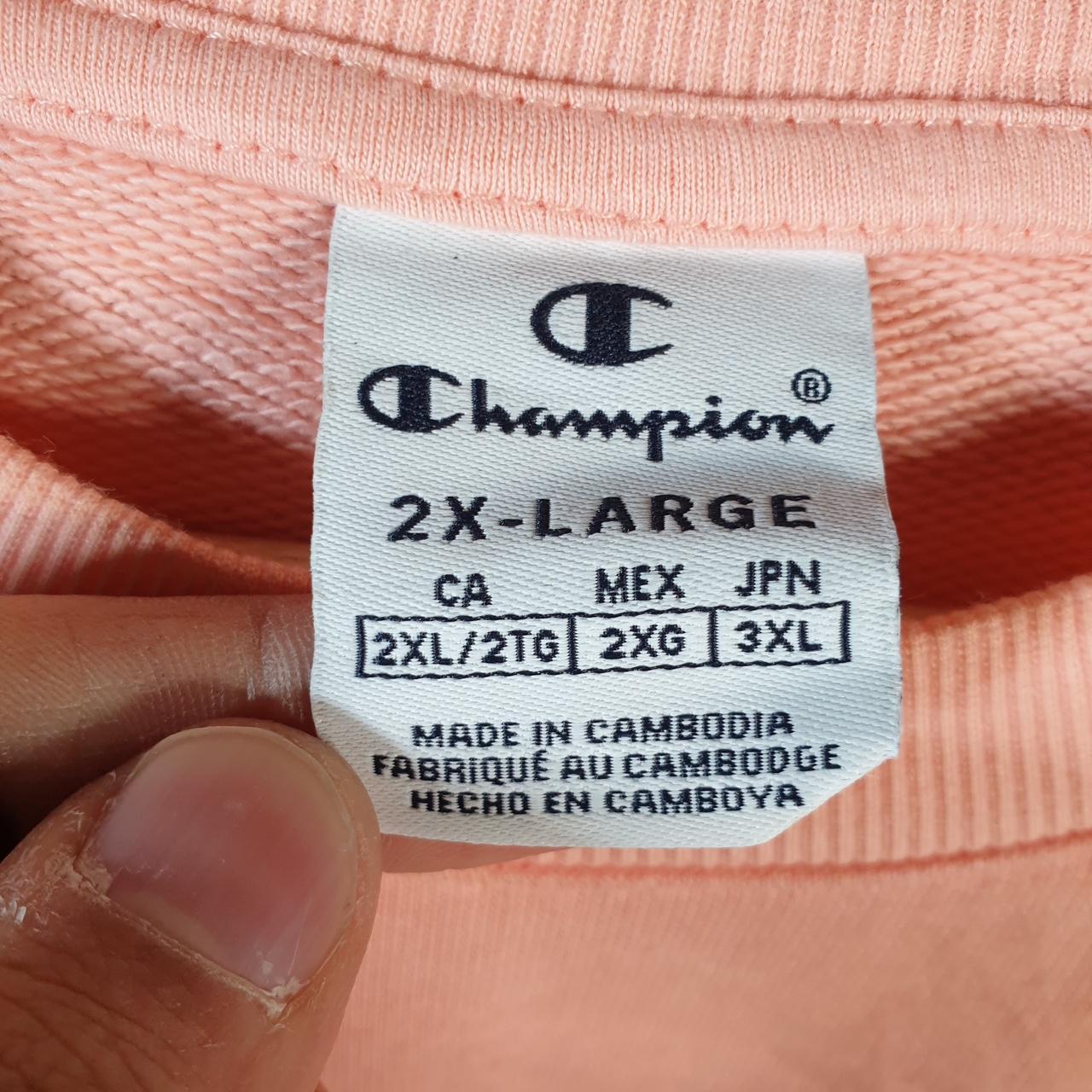 Vintage Champion Sweatshirt Womens 2XL Pink USA Pullover Spellout Logo