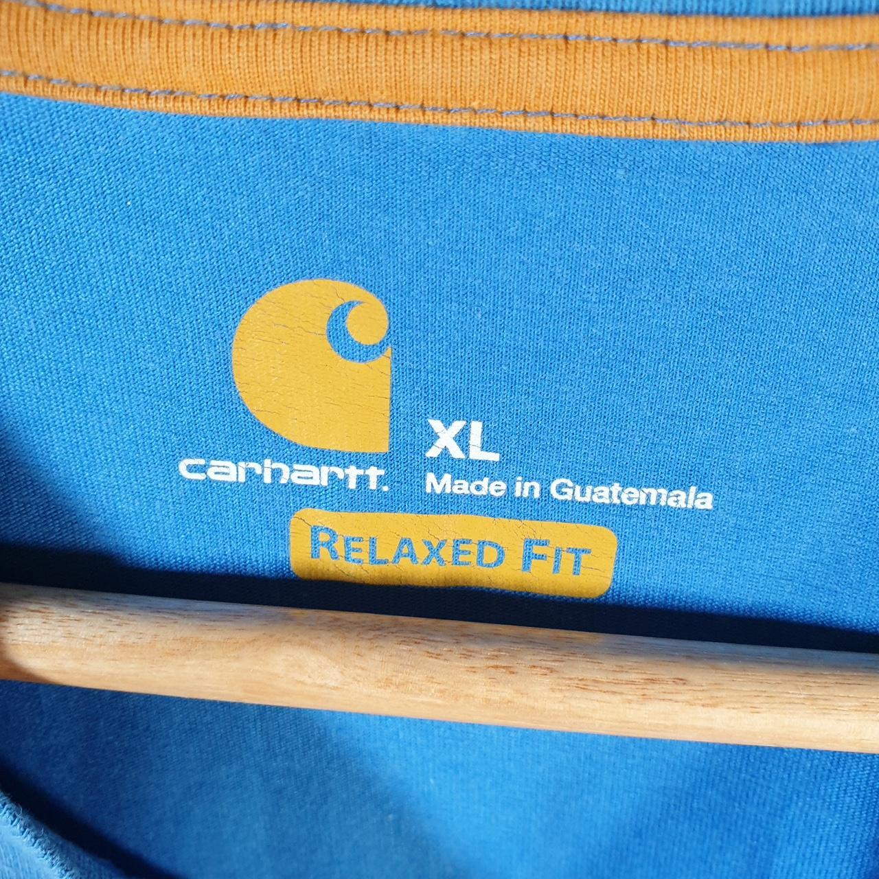 Vintage Carhartt Pocket T Shirt Men’s XL Blue Workwear Chore Utility Relaxed Fit