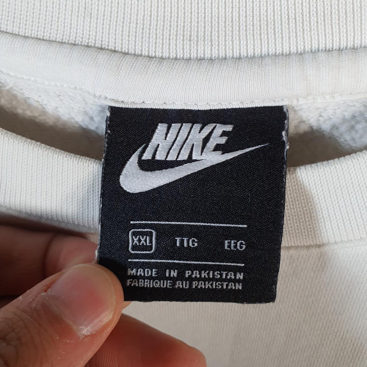 Vintage Nike Just Do It Sweatshirt Mens 2XL White Swoosh Y2K Pullover Logo