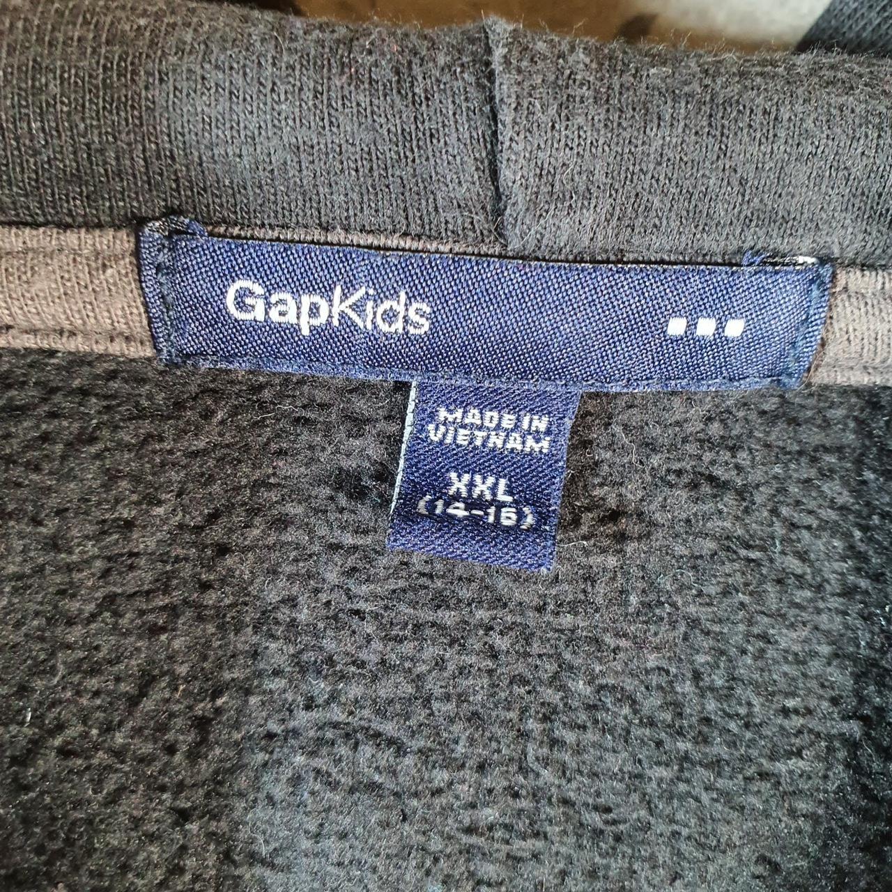 Vintage Gap Spellout Hoodie Womens 2XL Black Y2K Sweatshirt Logo Embroidered