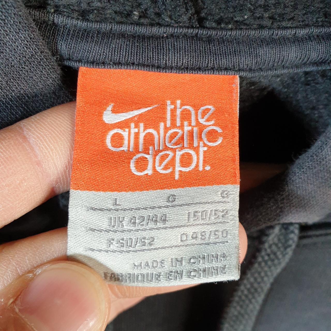 Vintage Nike 90s Athletic Department Hoodie Men’s Large Black Swoosh Pullover