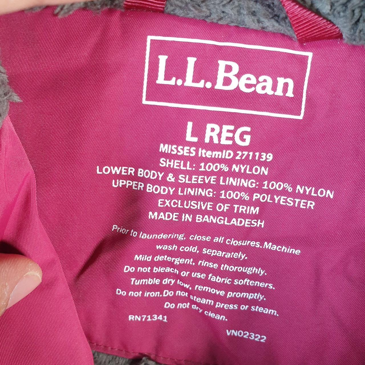 Vintage L.L. Bean Outdoors Nylon Jacket Womens Large Pink Hooded Waterproof