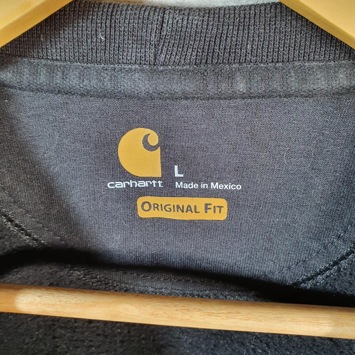 Vintage Carhartt Sweatshirt Mens Large Black Pullover Blank USA Original Fit