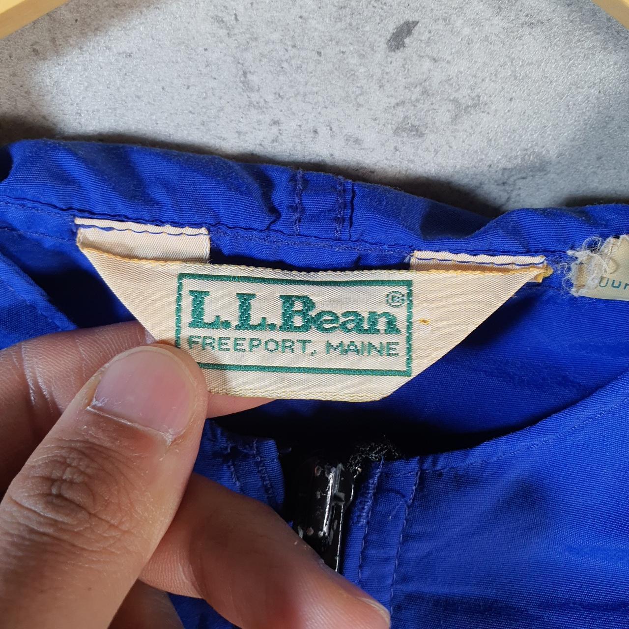 Vintage L.L. Bean Made In USA Outdoors Nylon Jacket Mens Large 1/4 Zip Blue Waterproof