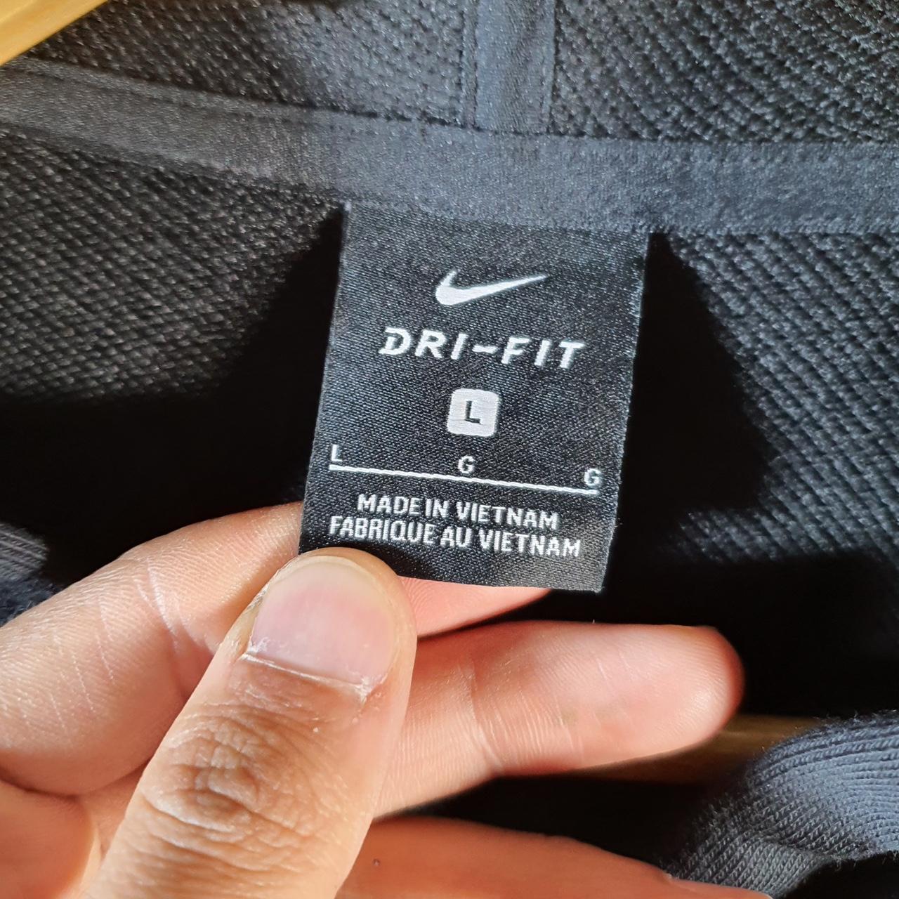 Vintage Nike Dri Fit Spellout Hoodie Womens Large Black Swoosh Y2K Pullover Logo