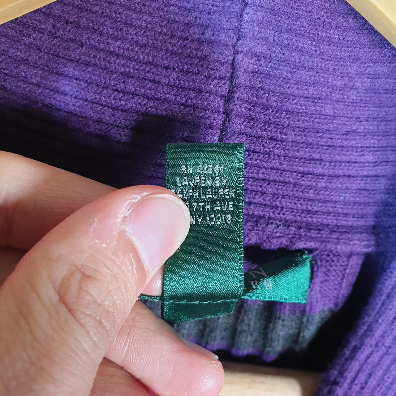 Vintage Ralph Lauren Polo Knit Sweater Womens XL Purple Cotton Pullover