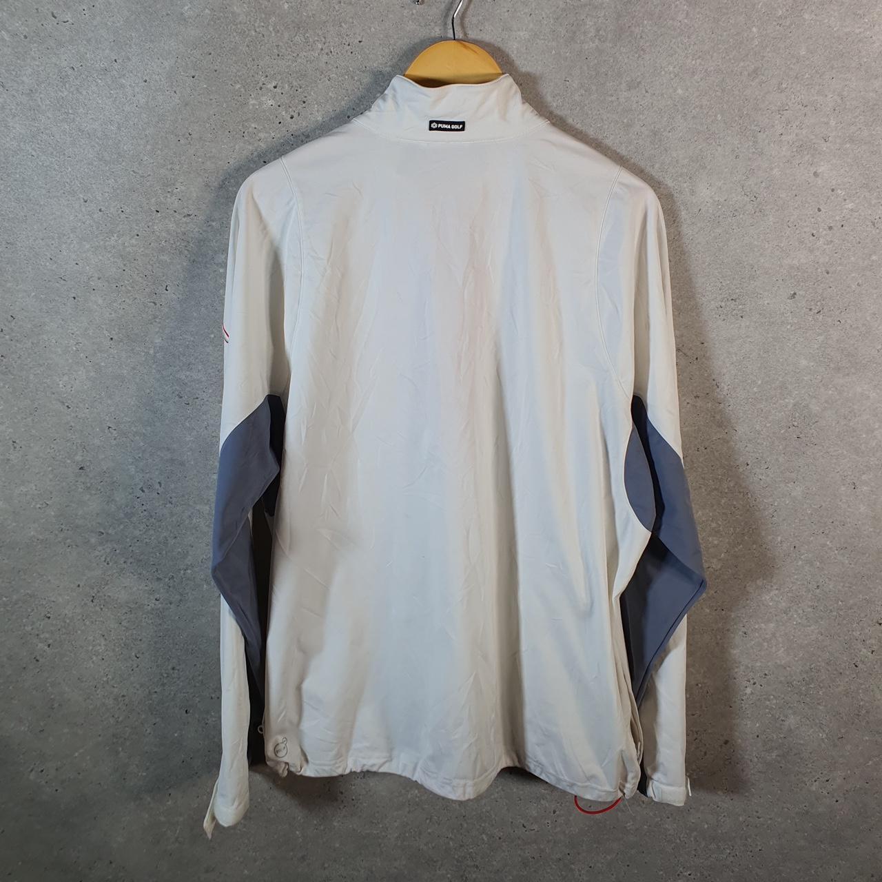 Vintage Puma Windbreaker Track Jacket Mens XL White 1/4 Zip Outdoors