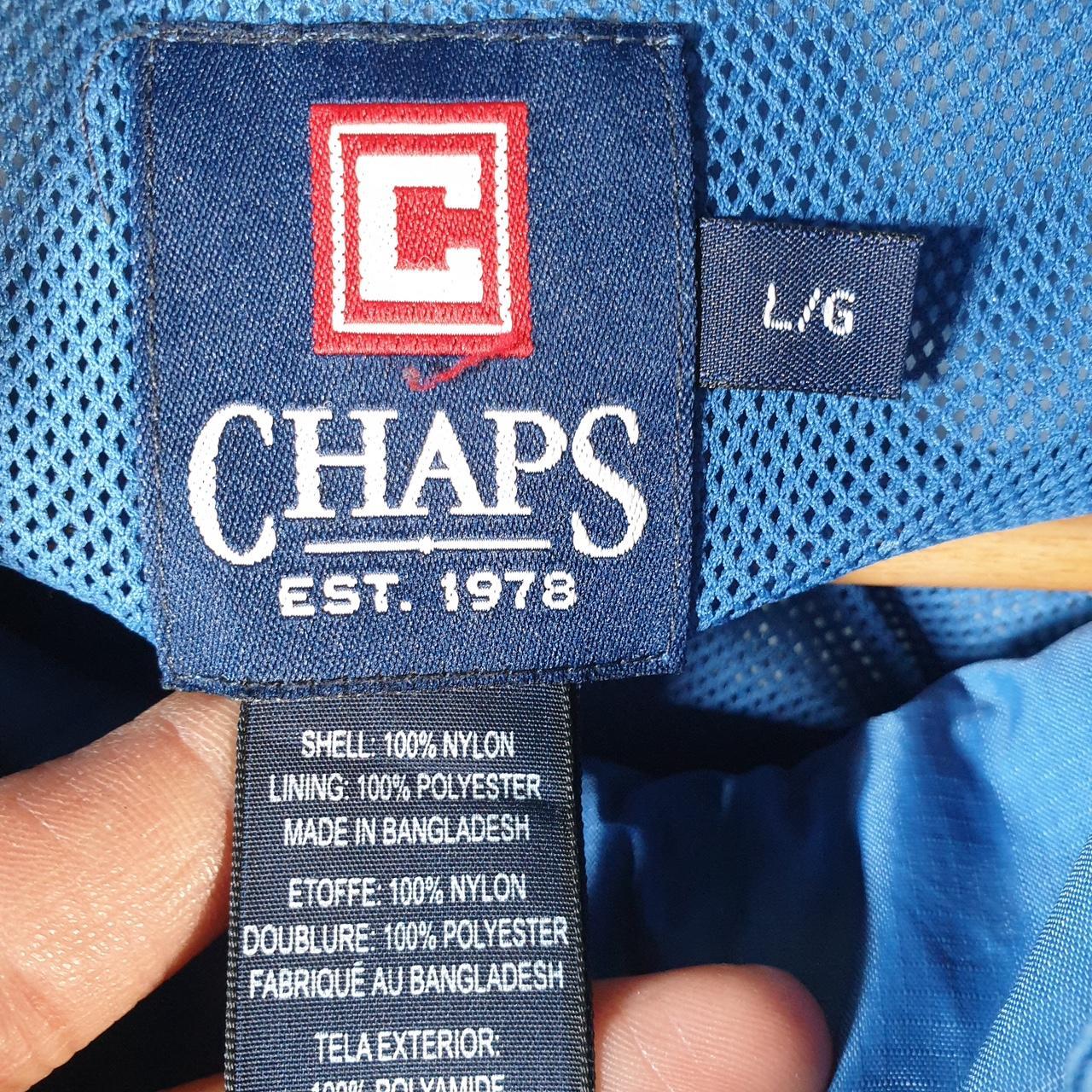 Vintage Chaps Ralph Lauren Windbreaker Mens Large Blue Full Zip