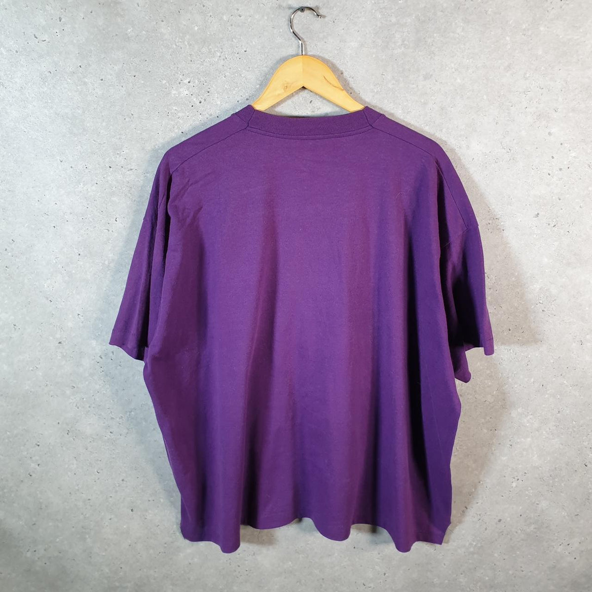 Vintage Flower Birds Graphic USA Single Stitch T Shirt Men’s Large Purple C8024