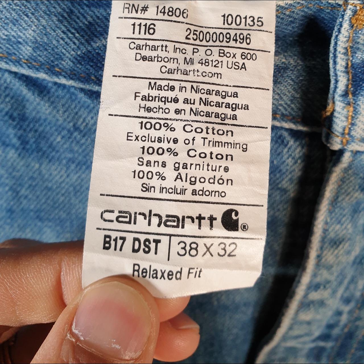 Vintage Carhartt Workwear Carpenter Jeans Mens W38 L32 Blue Denim Relaxed Fit USA