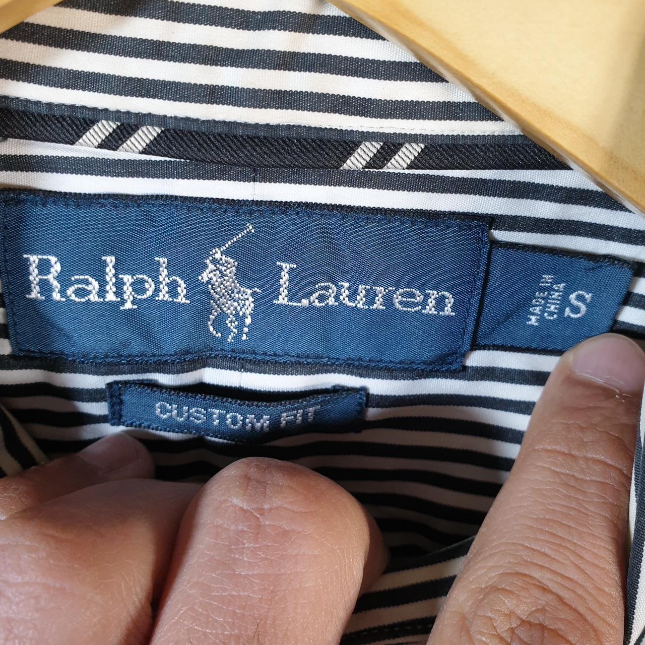 Vintage Ralph Lauren Button Down Shirt Men’s Small Custom Fit Striped Pony Cotton