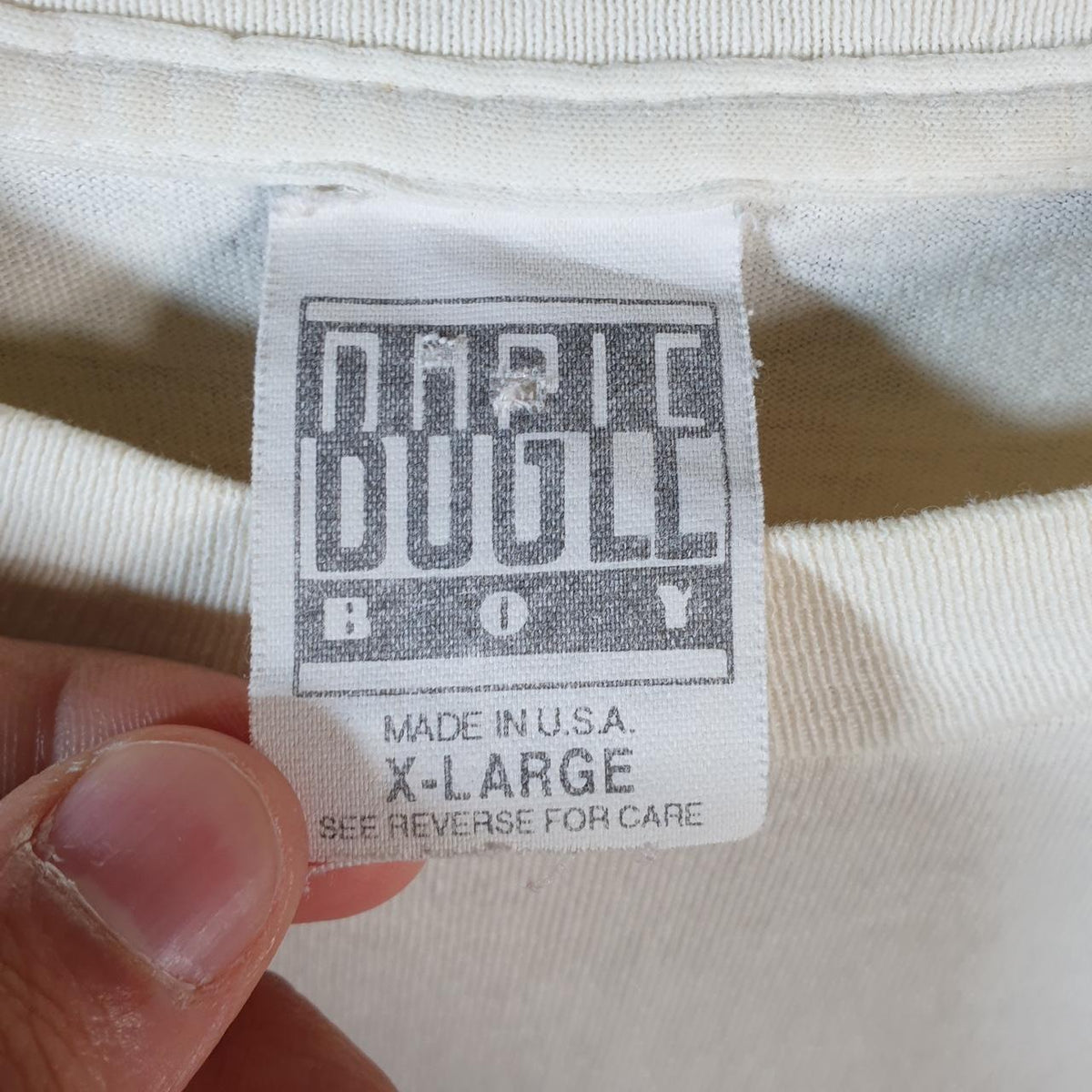 Vintage Bugle Boy Worldwide Service 90s USA Single Stitch T Shirt Men’s XL White