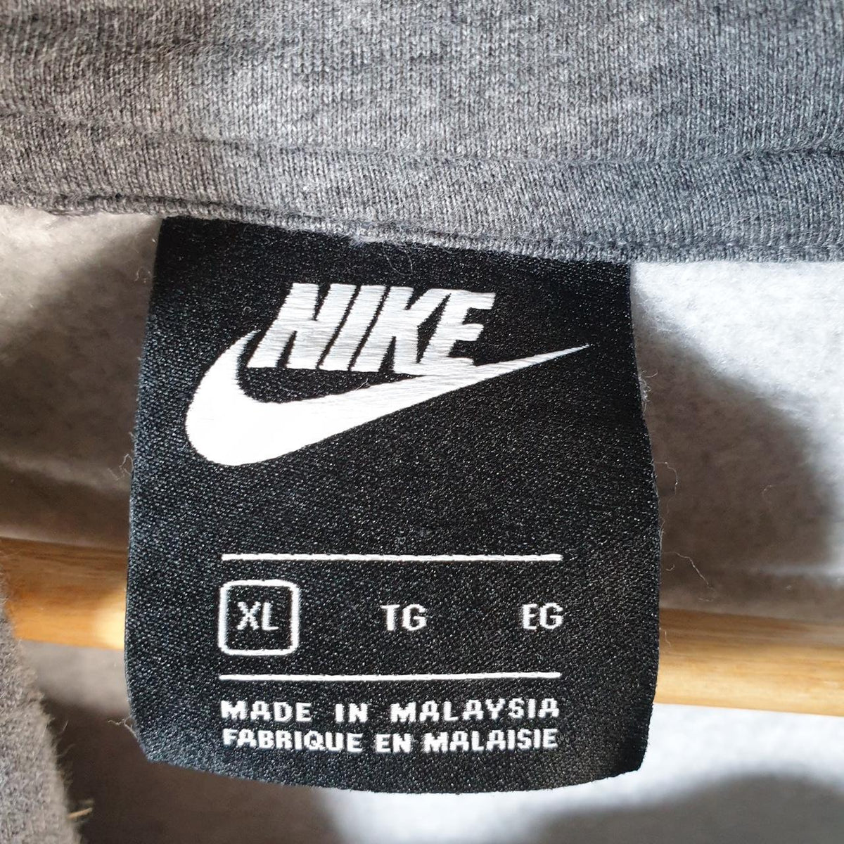 Vintage Nike Club Embroidered Hoodie Men’s XL Grey Swoosh Y2K Pullover