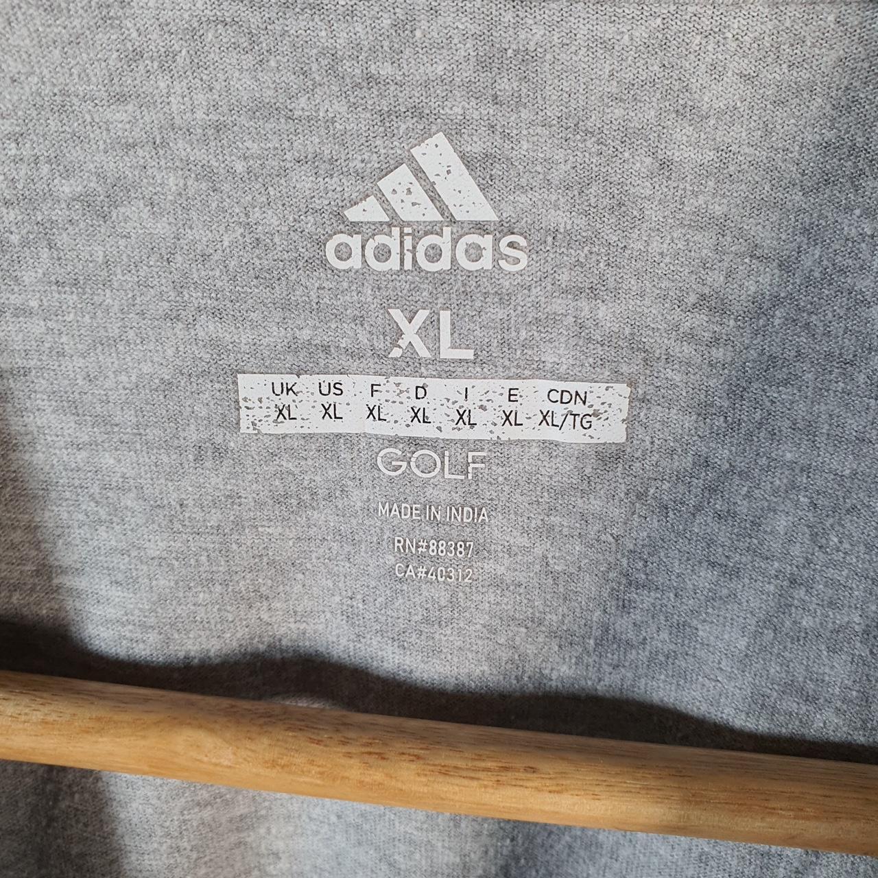 Vintage Adidas Golf T Shirt Men’s XL Grey Three Stripes Logo Athletic