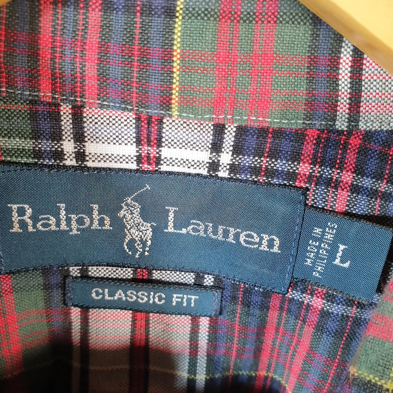 Vintage Ralph Lauren Button Down Shirt Men’s Large Classic Fit Checkered Pony Cotton