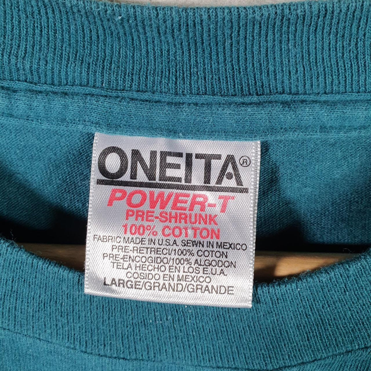 Vintage Oneita Power Lake Powell T Single Stitch T Shirt Men’s Large Blue Big Fish Vintage