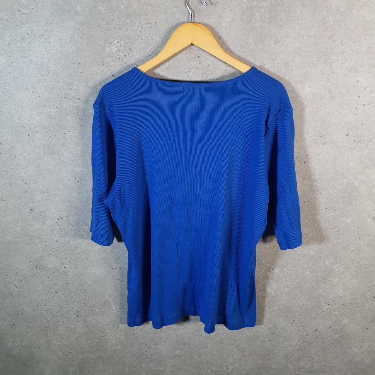 Vintage Ralph Lauren Polo Knit Sweater Womens 2XL Blue Cotton Pullover