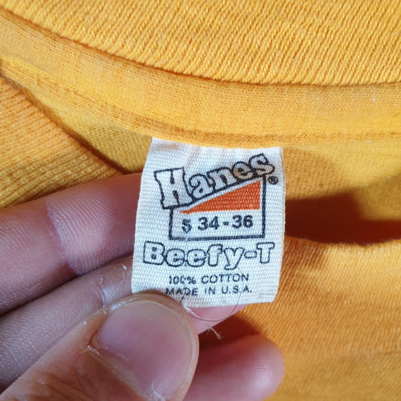 Vintage Hanes Beef Nautilus Graphic 90s USA Single Stitch T Shirt Men’s Small Yellow