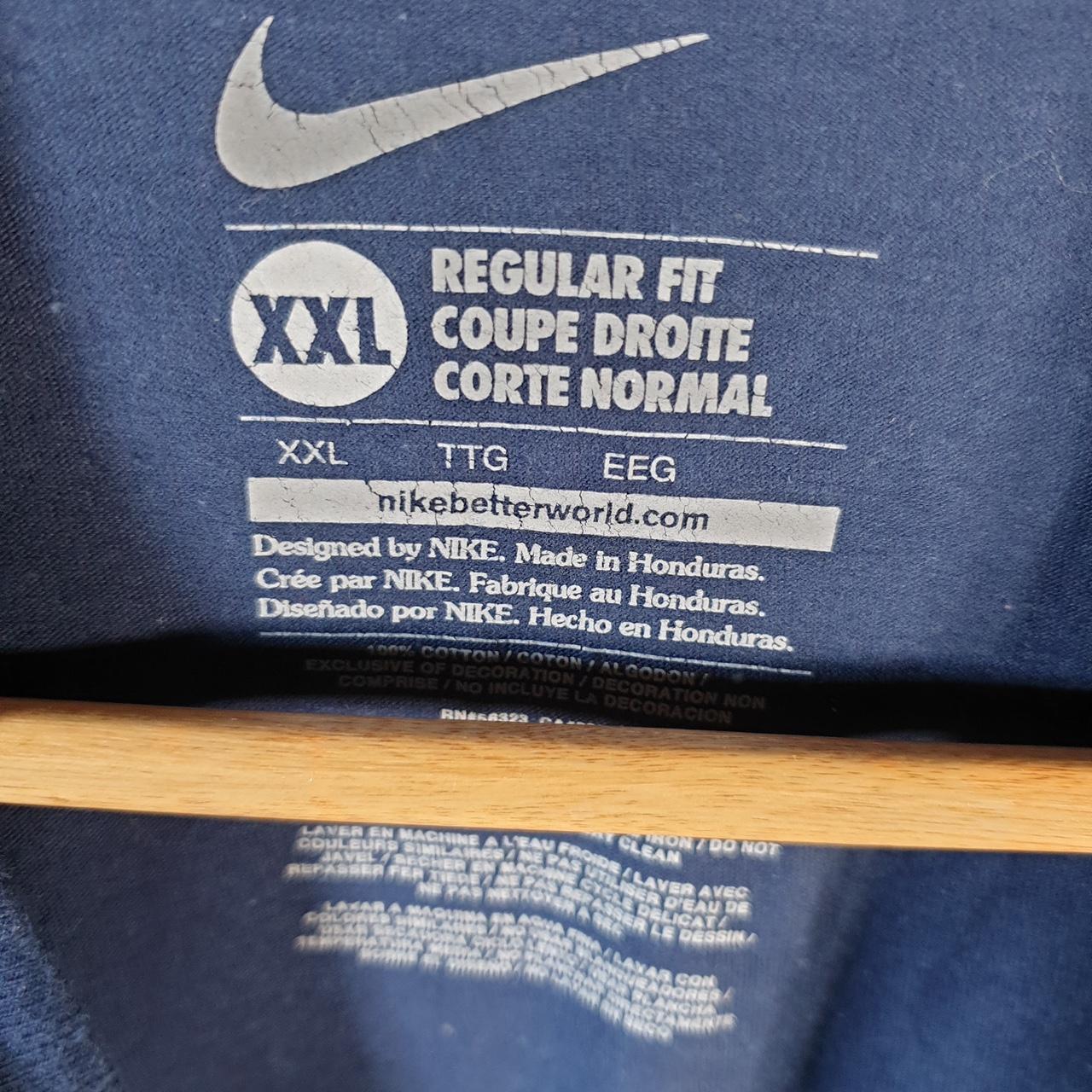 Vintage Nike Spellout Club T Shirt Men’s 2XL Navy Blue Logo Swoosh Athletic