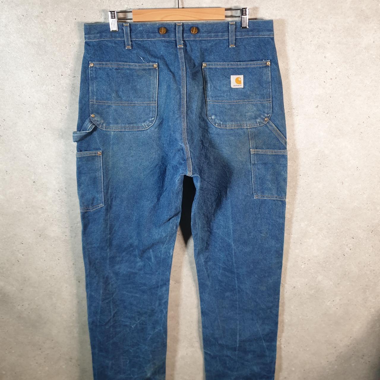 Vintage Carhartt Carpenter Double Knee Trousers Mens W36 L34 Blue Original Dungaree Fit